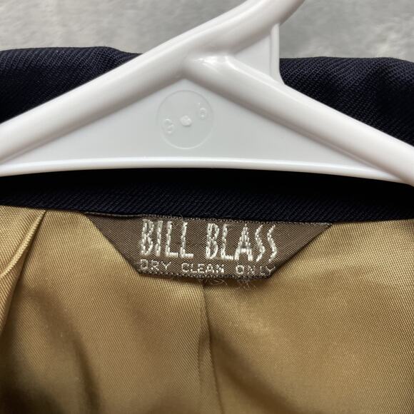 Vintage Bill Blass Nautical Suit Blazer Mens 32L Navy Wool Peak Double Breasted - Picture 4 of 16